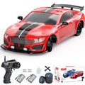 1:16 Scale Remote Control Car RC Drift Car, 4WD 18KM/H High Speed Model Vehicle with LED Lights Spray Rubber Tire Racing Sport Toy Car