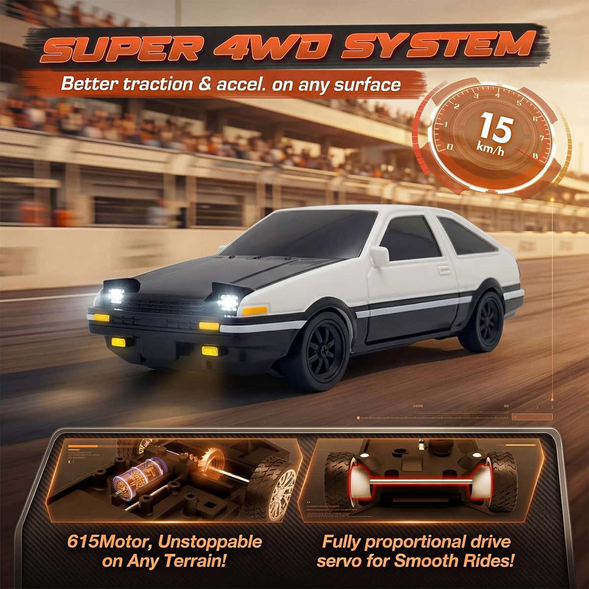 [2026 Upgrade 1/43 Mini RC Drift Car with Gyroscope, 4WD RTR