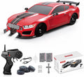 Remote Control Car RC Drift Car 1:16 Scale 4WD 18KM/H High Speed Model Vehicle 2.4Ghz with LED Lights Spray Rubber Tire Racing Sport Toy for Adults Boys Girls Kids Gift 2Pcs Rechargeable Batteries
