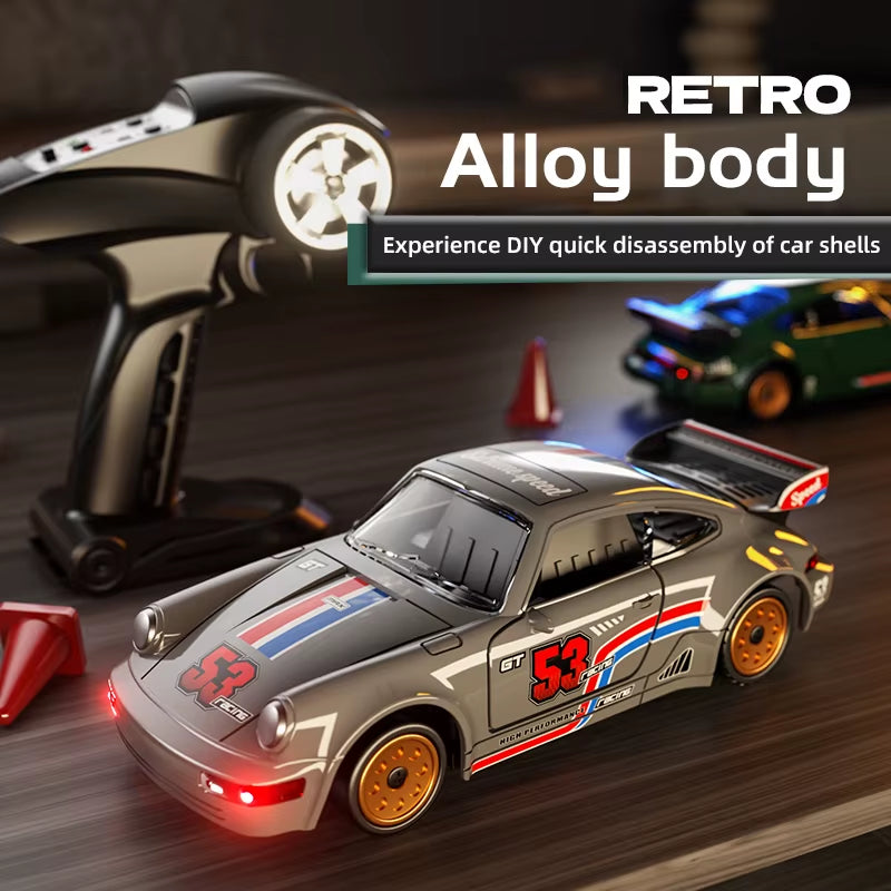 Rc Drift Car 1/43 Rc Gyro Rc4Wd Full Scale Remote Control Vehicle Metal Body Colorful Ambient Lighting Toy Cars for Boys