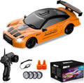 RC Drift Car 1/24 2.4Ghz Remote Control Car 4WD High Speed Drifting RC Cars with LED Light and Drift Tires Racing Toy Cars for Boys Girls Kids Adults (Orange)