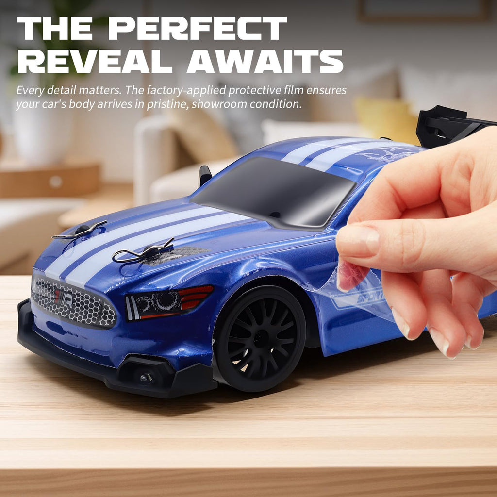 RC Drift Car, 1:24 Scale Remote Control Vehicle for Kids,2.4Ghz 20KM/H 4WD High Speed RC Cars with LED Light, Two Batteries & Drifting Tires Racing Sport Toy Cars for Adults Boys Girls Kids 8601BK