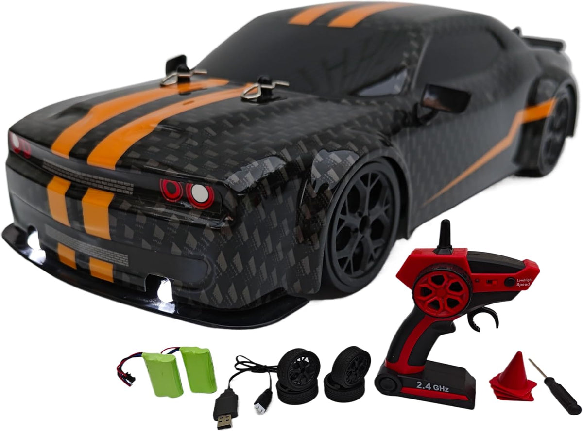 -2.4G,1:14,High Speed Remote Control Drift Car,2 Rechargeable Battery,Led,Light Up,Up to 28Km/H,4Wd Racing Fast Drift RC Car Vehicle Toys for Boys Girls, Xmas Birthday Gifts for Kids,1