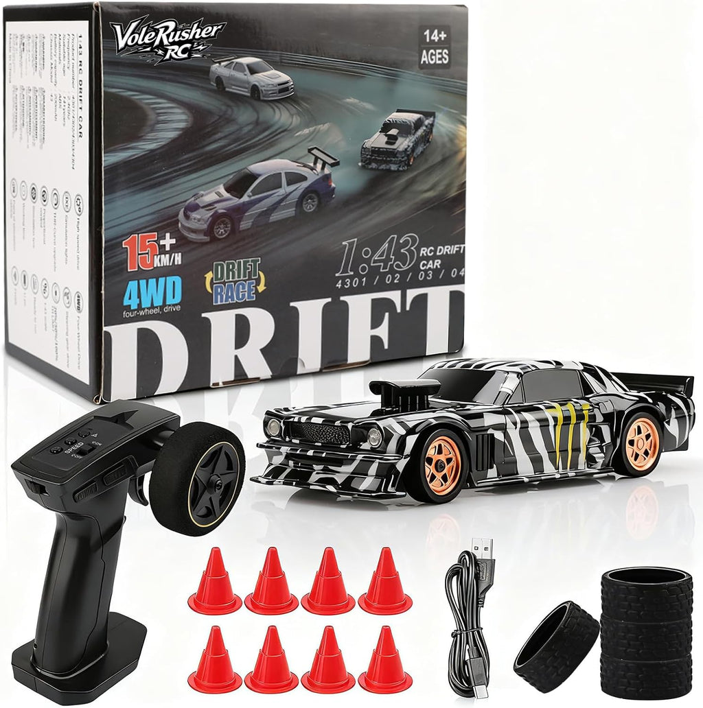 [4WD Edition 1/43 Scale Mini RC Drift Car, High Speed