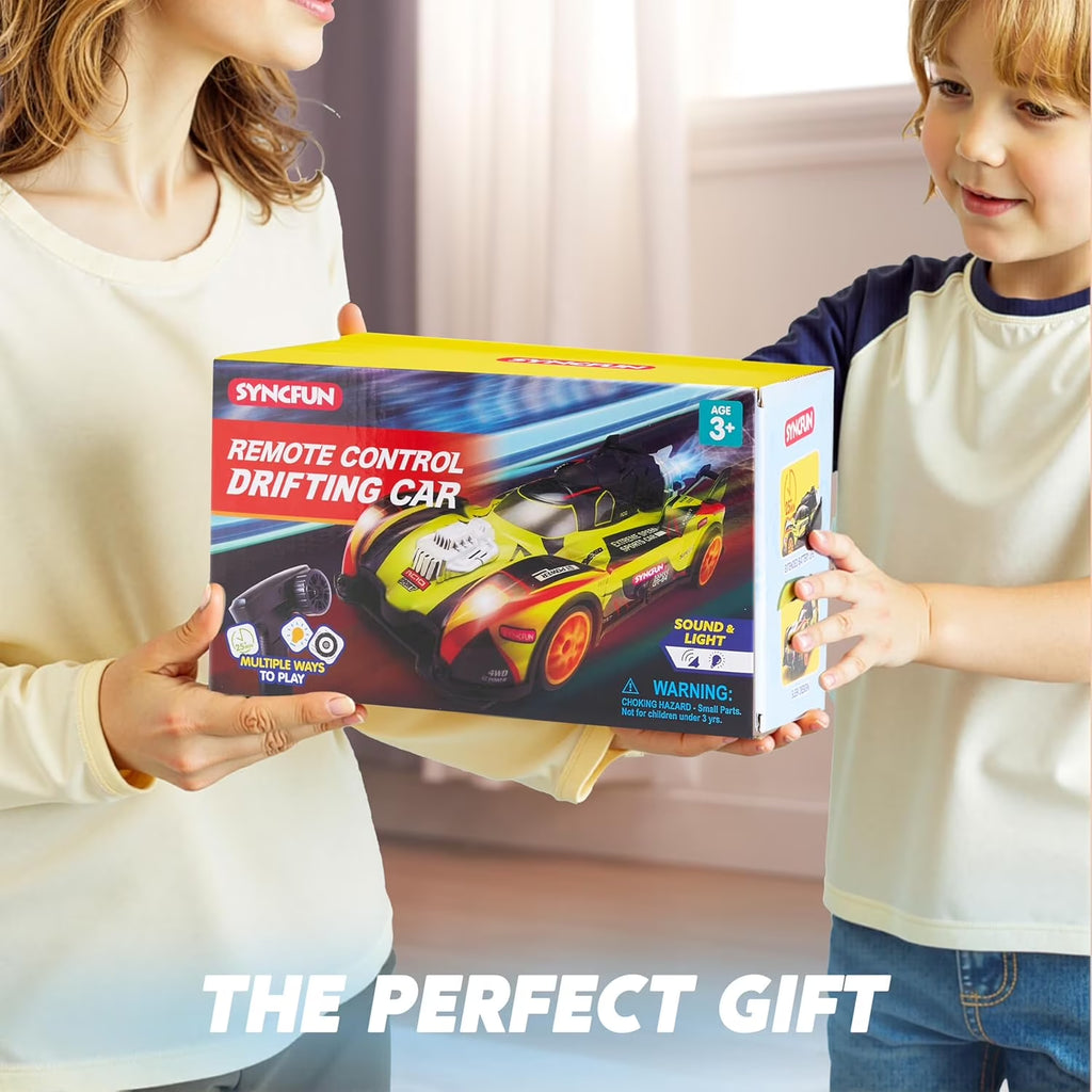1:20 Scale Remote Control Car RC Drift, 2.4Ghz Mini Drift RC Cars, Four-Wheel Drive, with Cool Smoke Effect, Birthday Gift Toy for 6+ Year Old Boys Girls Kids(Green)