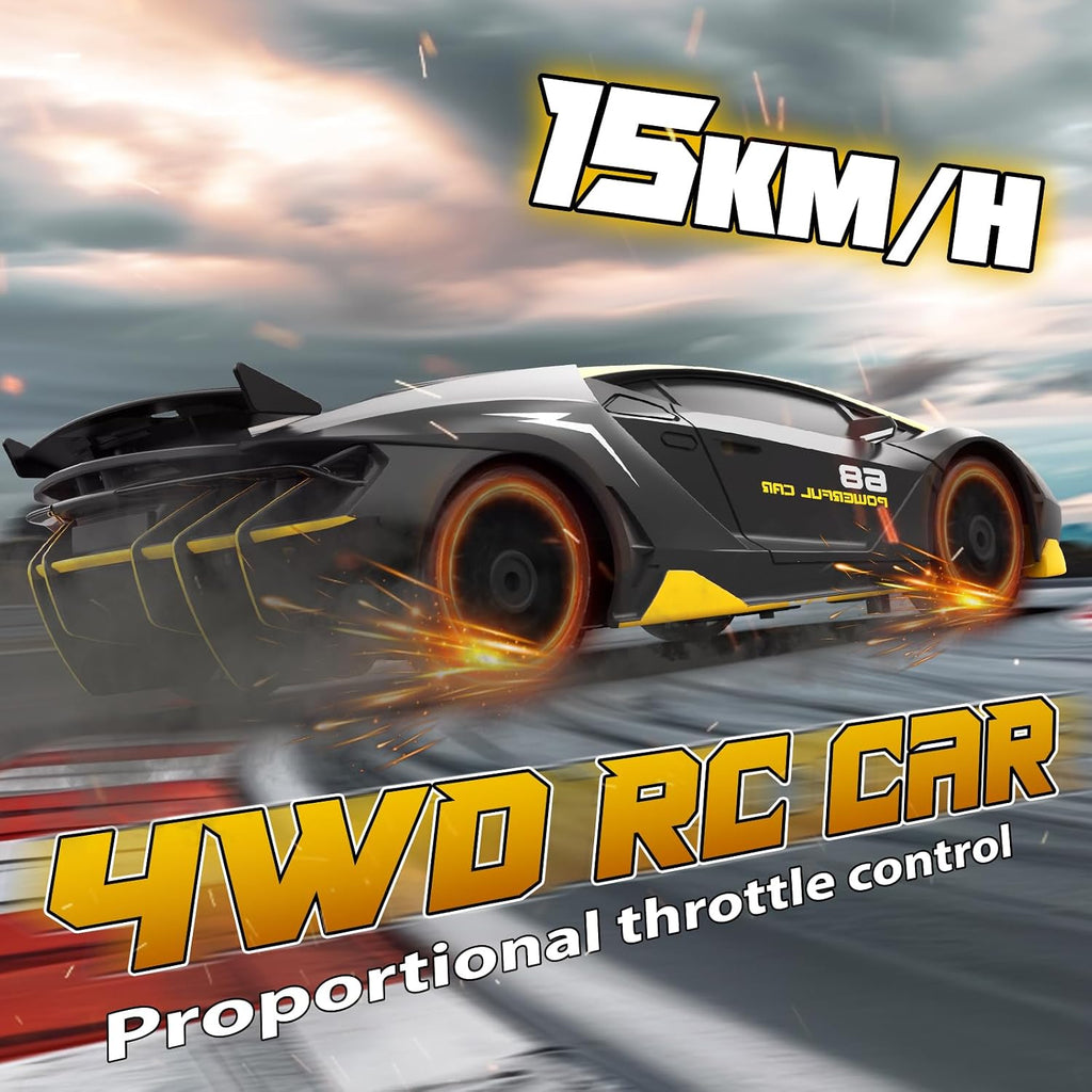 RC Drift Car Remote Control Car 2.4Ghz 1/24 4WD 15KM/H High Speed Racing Sport with LED Lights Drifting Tire Toy for Adults Boys Girls Kids Gift