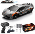 Remote Control Car RC Drift Car 1:16 Scale 4WD 18KM/H High Speed Model Vehicle 2.4Ghz with LED Lights Spray Rubber Tire Racing Sport Toy for Adults Boys Girls Kids Gift 2Pcs Rechargeable Batteries