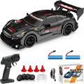 1:24 Scale RC Drift Car 4WD 2.4Ghz 30KM/H High Speed Racing Sport Toy Car with LED Lights, Racing and Drift Wheels (8601-Black)