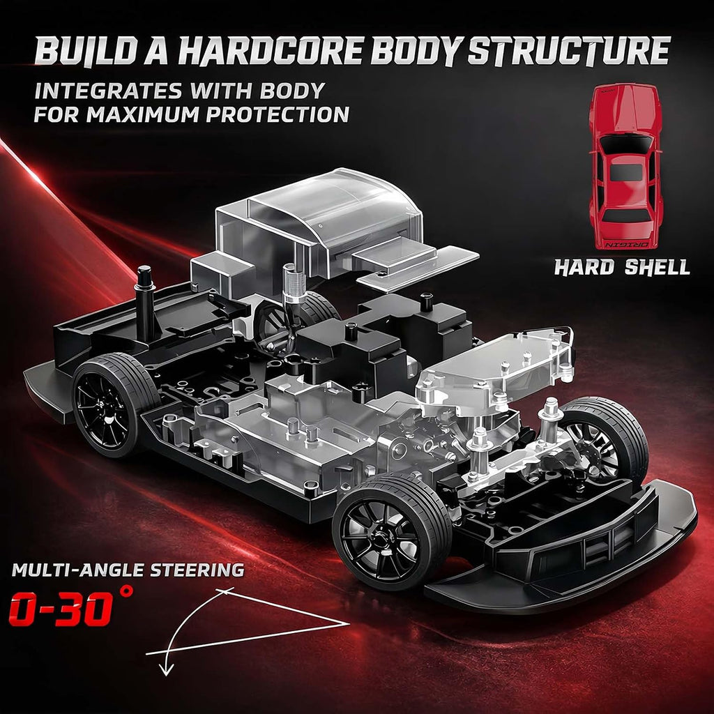 RC Drift Car 2.4Ghz 1:16 Scale 4WD 30KM/H High Speed Remote Control Cars Vehicle with LED Lights Drifting Tires Racing Sport Toy Cars for Adults Boys Girls Kids Gift