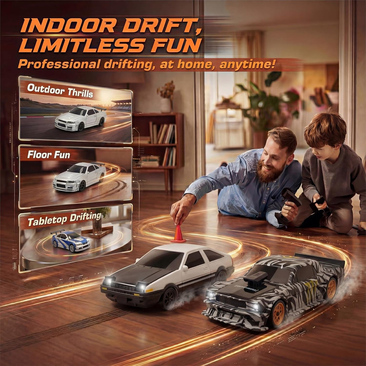 [2026 Upgrade 1/43 Mini RC Drift Car with Gyroscope, 4WD RTR