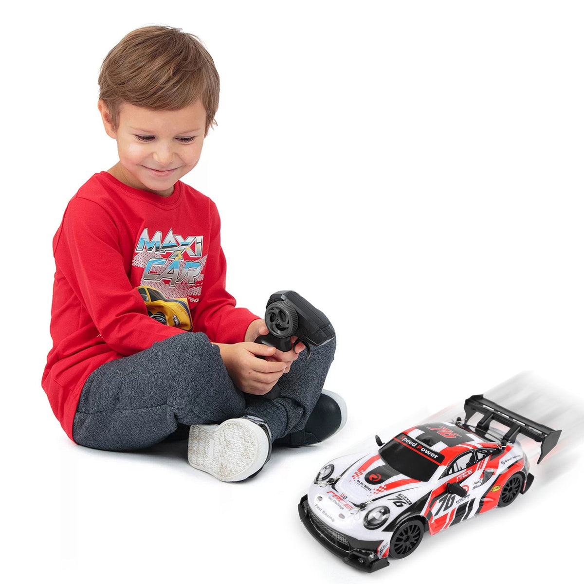 RC Drift Car 1/24 2.4Ghz 4WD High Speed Remote Control Cars Vehicle with LED Lights, 30KM/H RC Race Car Toys for Boys Kids Adults