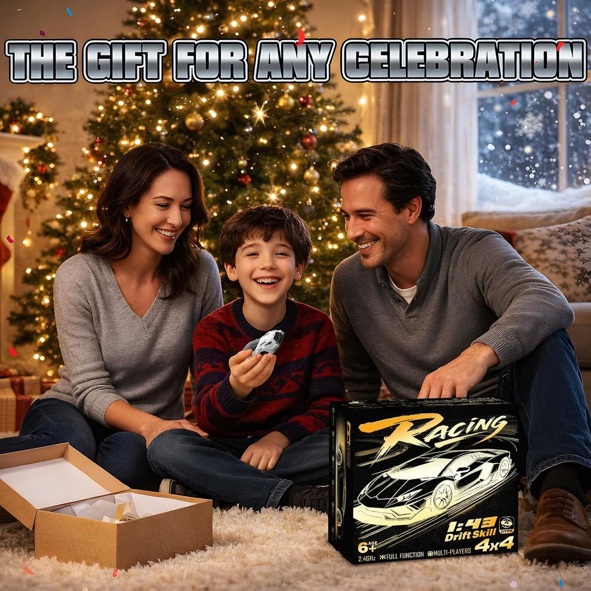 RC Drift Car, 1/43 Mini RC Drift Car with Gyro, 2.4Ghz Full Proportional Control, 20M/H 4WD High Speed Remote Control Alloy, LED Lights & Drift Tires, Toys Gift for Adults, Boys and Girls
