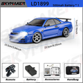 LDRC 1/18 RC Drift Car LD1899 GTR Mode R34 2.4Ghz RWD with Gyroscope On-Road Alloy Body Shell Racing Car for Boys Gifts