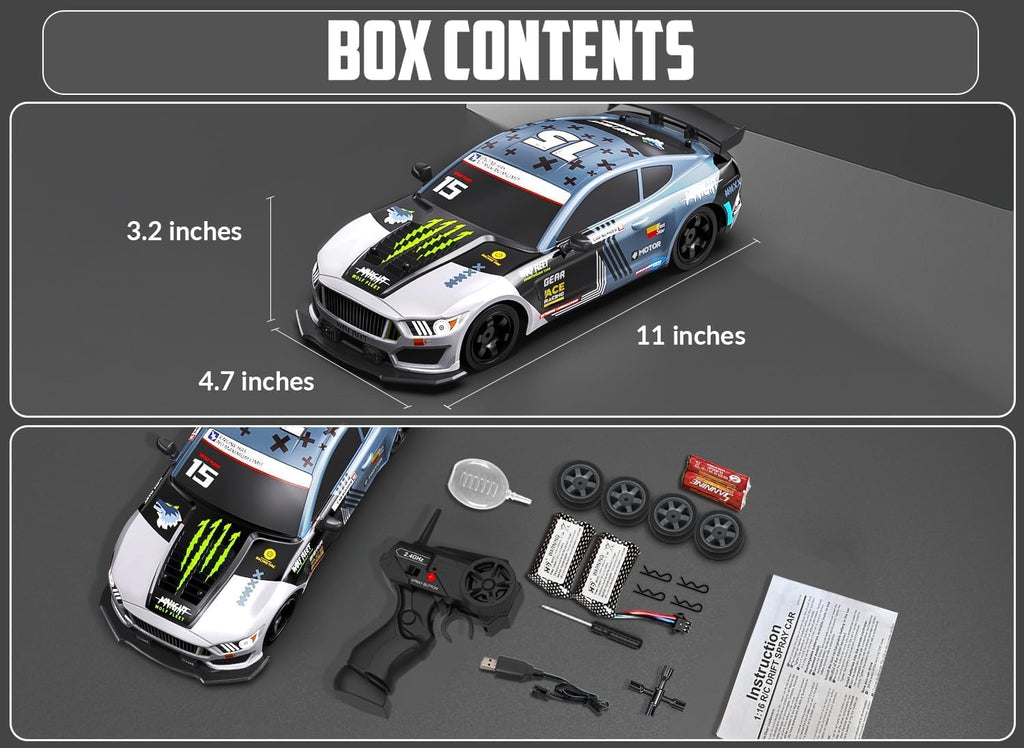 Drift RC Car, 1:16 Scale 2.4Ghz Remote Control Car Toys for Boys