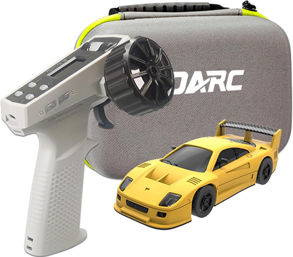 S100 LDARC 1:64 Scale Remote Control Racing Car Mini RC Drift Cars, 2.4G Full Proportional Steering Independent Suspension Desktop Remote Control Sports Car RTR for Adults & Enthusiasts (Yellow)